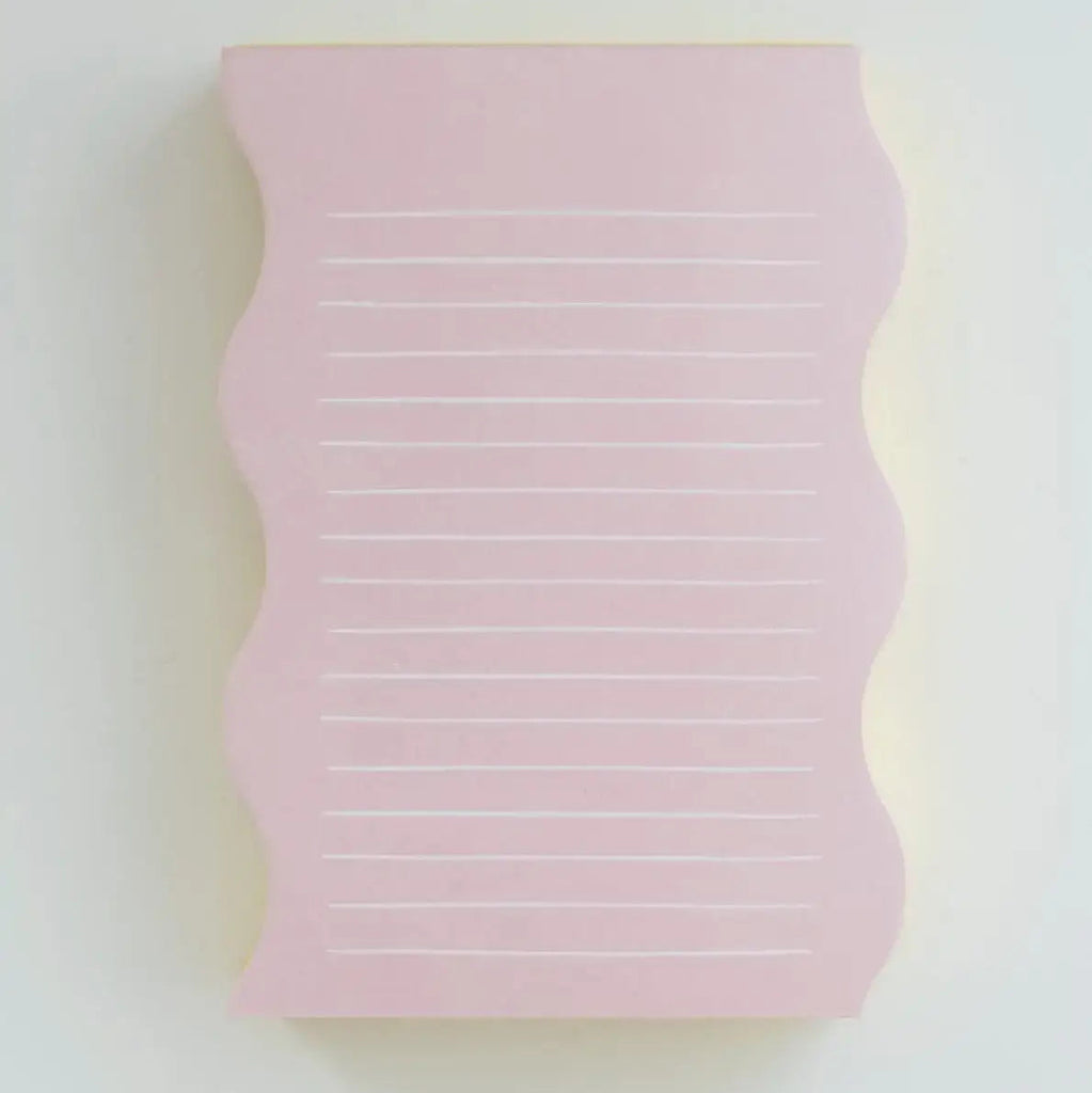 Wavy Shaped Notepad | Pink + Yellow Edge - Freshie & Zero Studio Shop