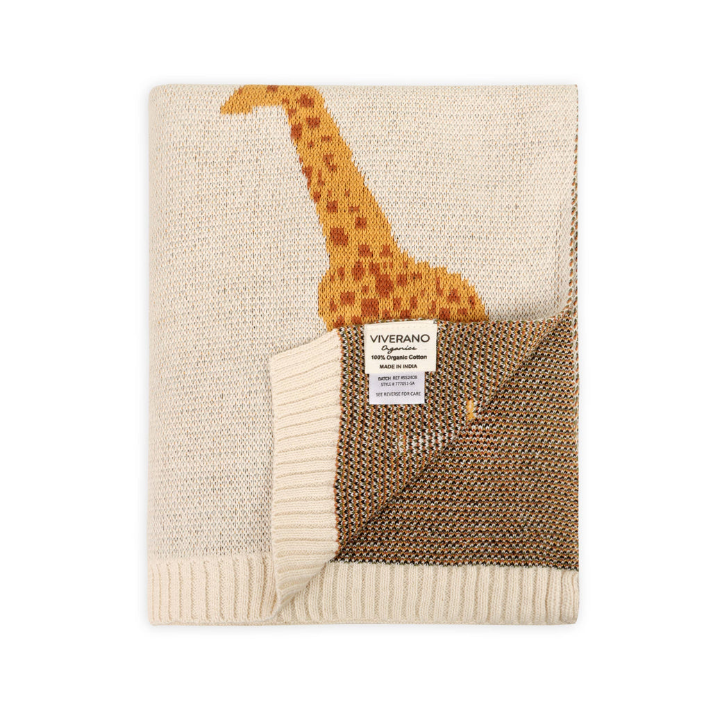 Organic Cotton 3D Knit Baby Blanket - Savannah Safari - Freshie & Zero Studio Shop