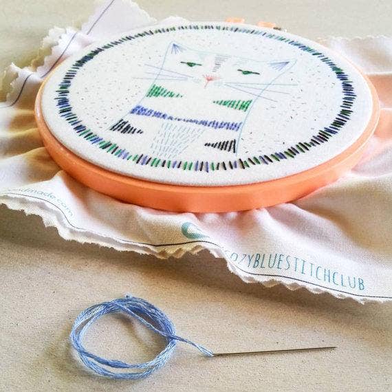 Nigel the Cat Embroidery Kit by Cozyblue - Freshie & Zero Studio Shop