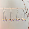 Glossy Lavender Drop Floral Ceramic Earrings with Gold - Freshie & Zero Studio Shop
