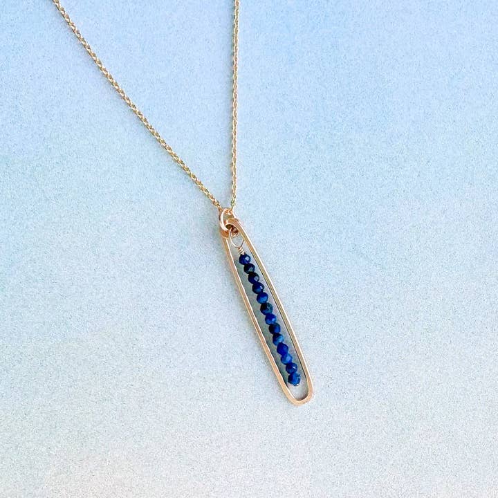 lyric necklace with blue lapis - Freshie & Zero Studio Shop