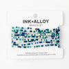 Blue Confetti Beaded Bracelet Stack of 10 - Freshie & Zero Studio Shop