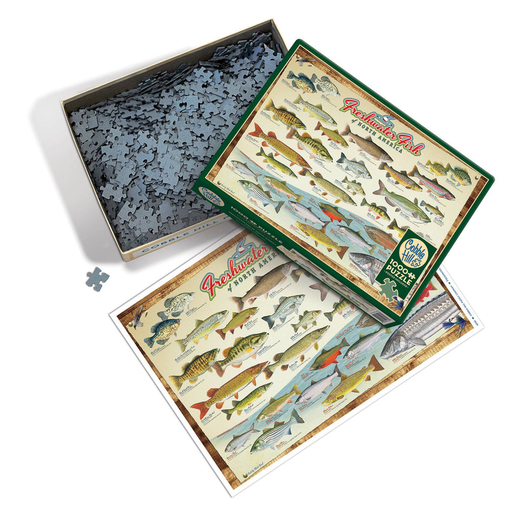Freshwater Fish of North America 1000pc puzzle - Freshie & Zero Studio Shop