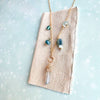 blue seascape gemstone charm necklace - Freshie & Zero Studio Shop