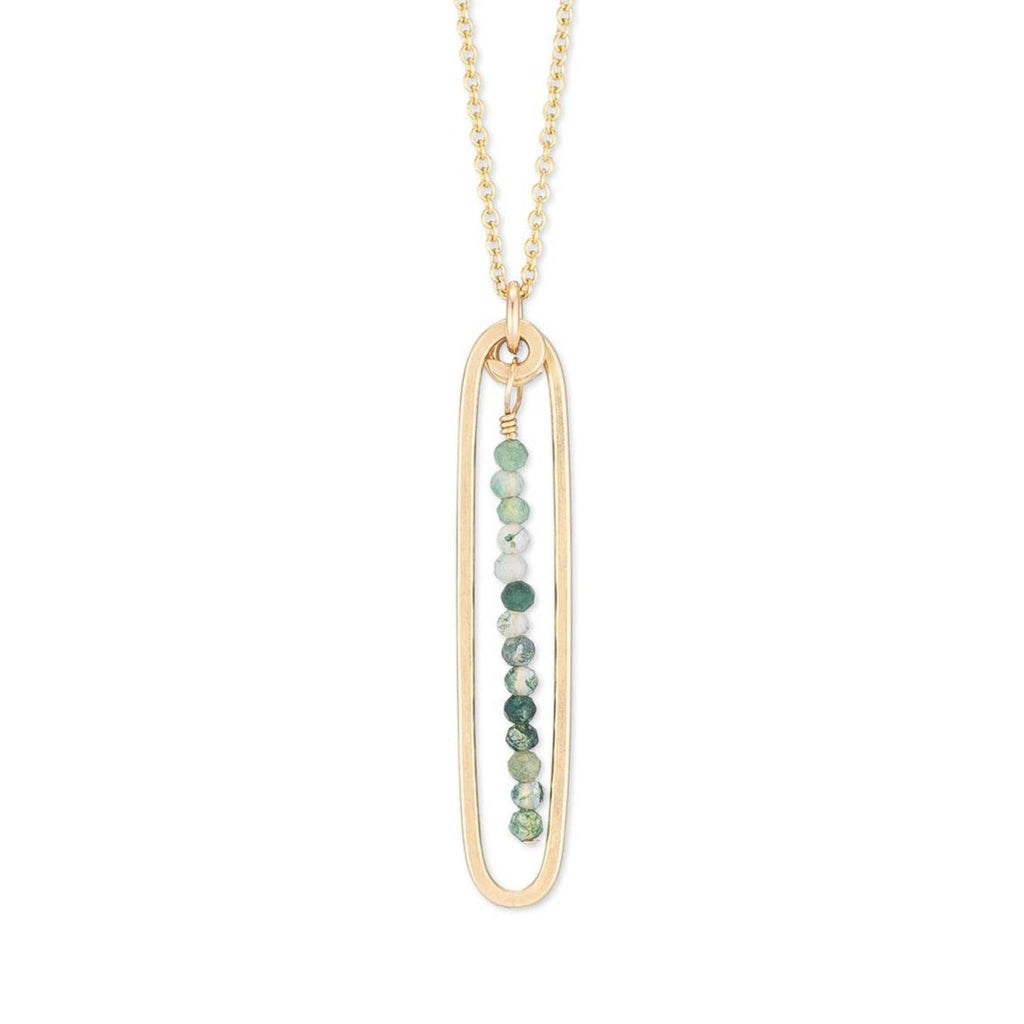 lyric necklace with green moss agate - Freshie & Zero Studio Shop