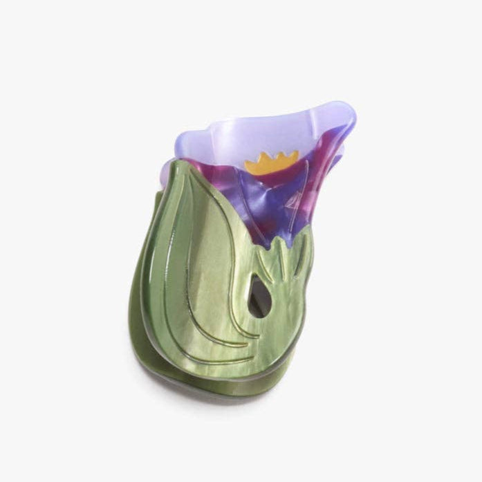 Morning Glory Purple Flower Acetate Small Hair Claw Clip - Freshie & Zero Studio Shop