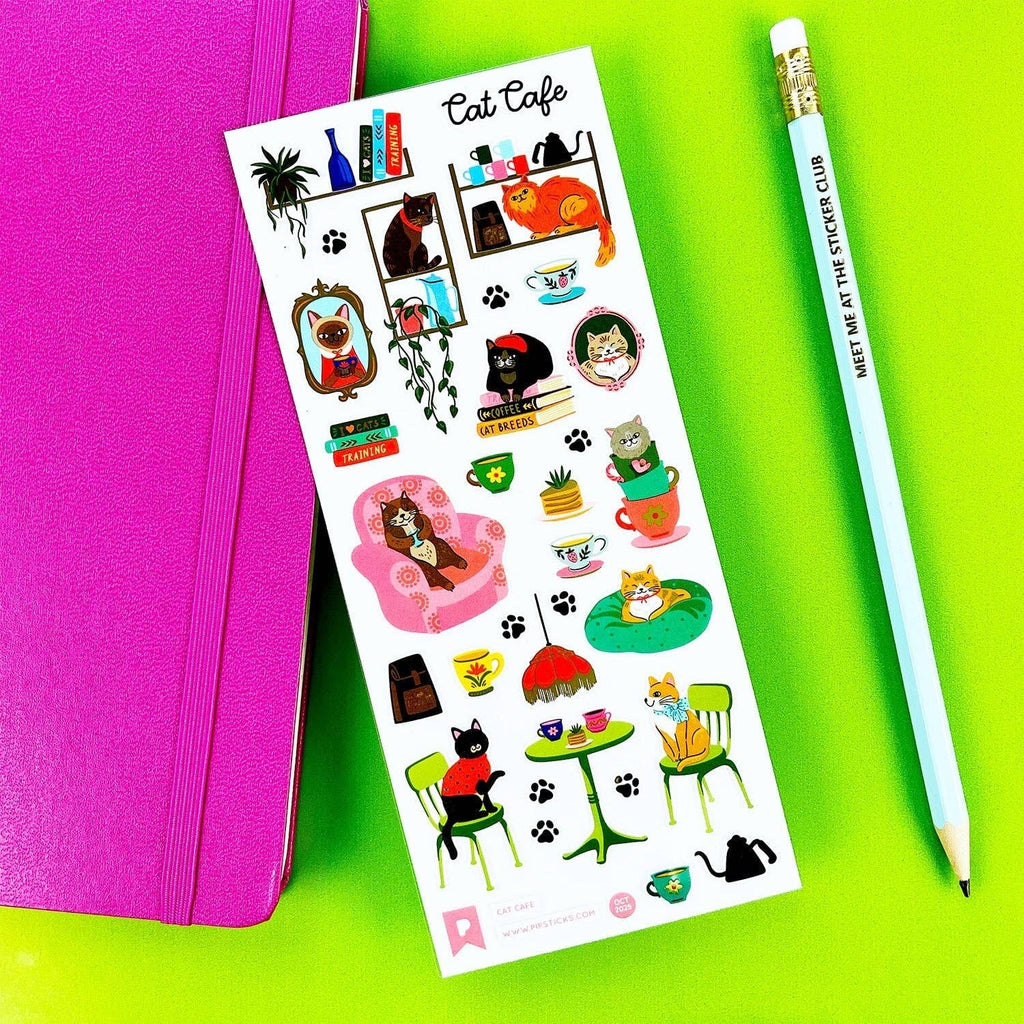 Cat Cafe Sticker Sheet by Pipstickers - Freshie & Zero Studio Shop