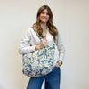 Large Zippered Bag: blue floral - Freshie & Zero Studio Shop