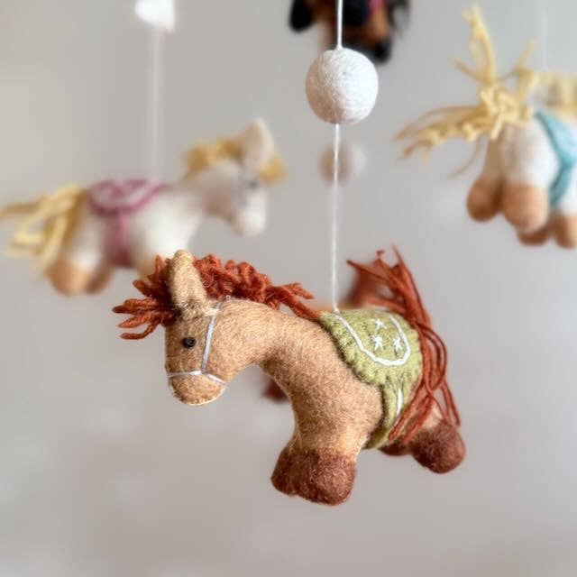 Felt Baby Mobile - Cute Pony - Freshie & Zero Studio Shop