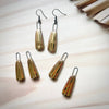 Gold Striped Olive Tapered Earrings - Freshie & Zero Studio Shop