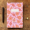 Retro Pink + Orange Floral Lined Task Pad - Freshie & Zero Studio Shop