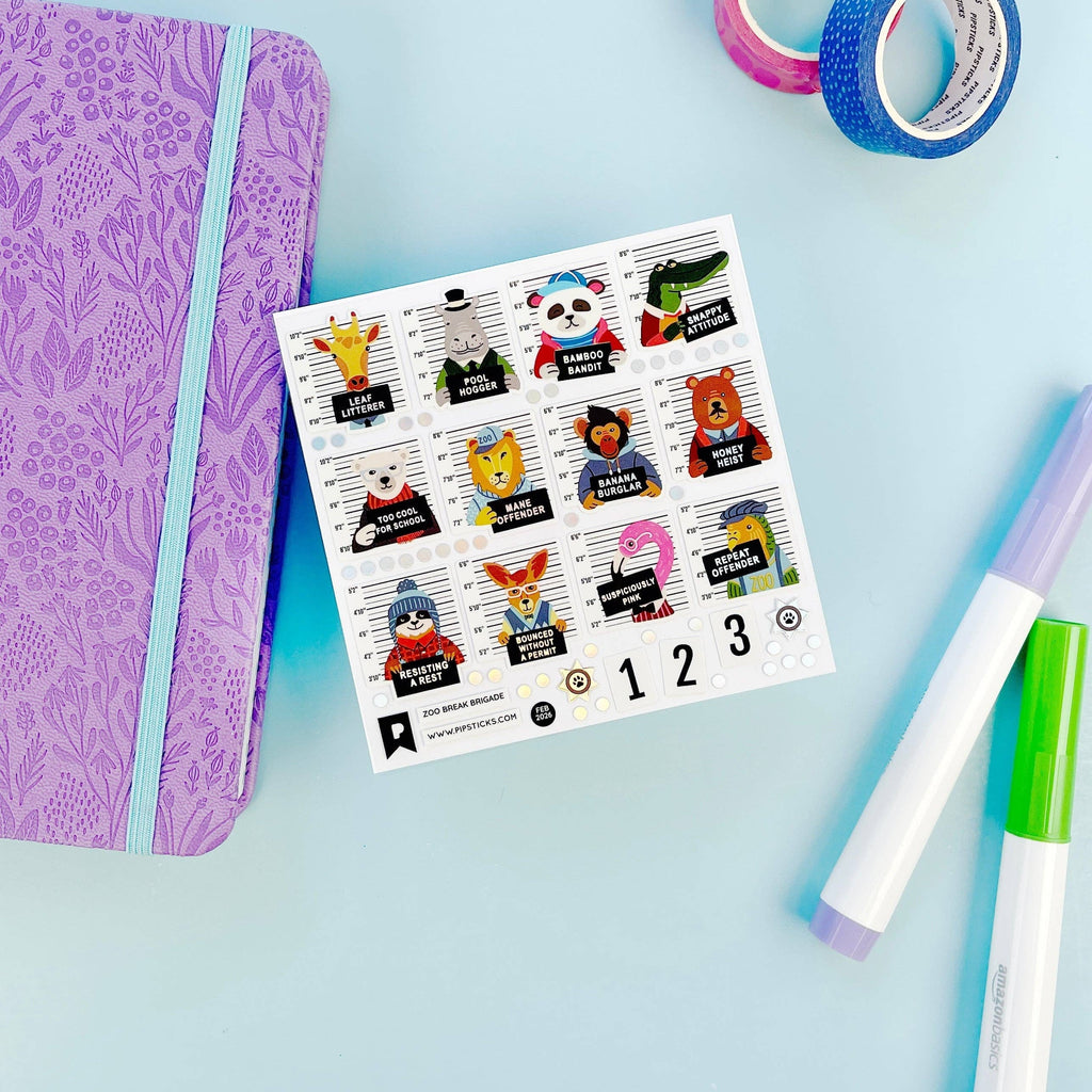 Zoo Break Brigade Sticker Sheet by Pipstickers - Freshie & Zero Studio Shop