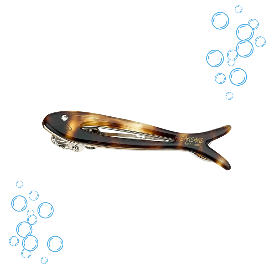 Hollow Fishbone Acetate Hair Clip, Fish Design Duckbill Clip: B - Freshie & Zero Studio Shop