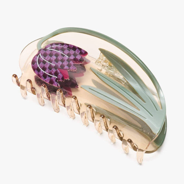 Checkered Tulip Flower Large Hair Claw Clip - Freshie & Zero Studio Shop