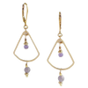Golden Fan Earrings - lilac, yellow - Freshie & Zero Studio Shop