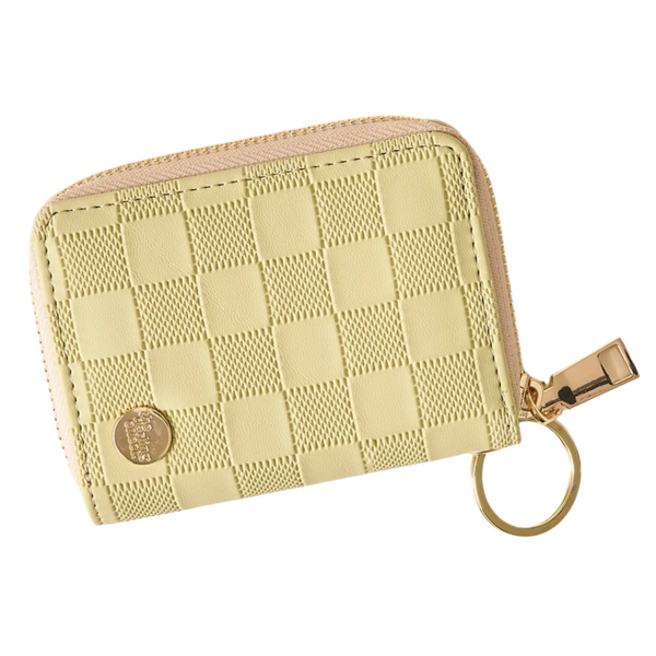 Zip Around Wallet - Light Green Check - Freshie & Zero Studio Shop