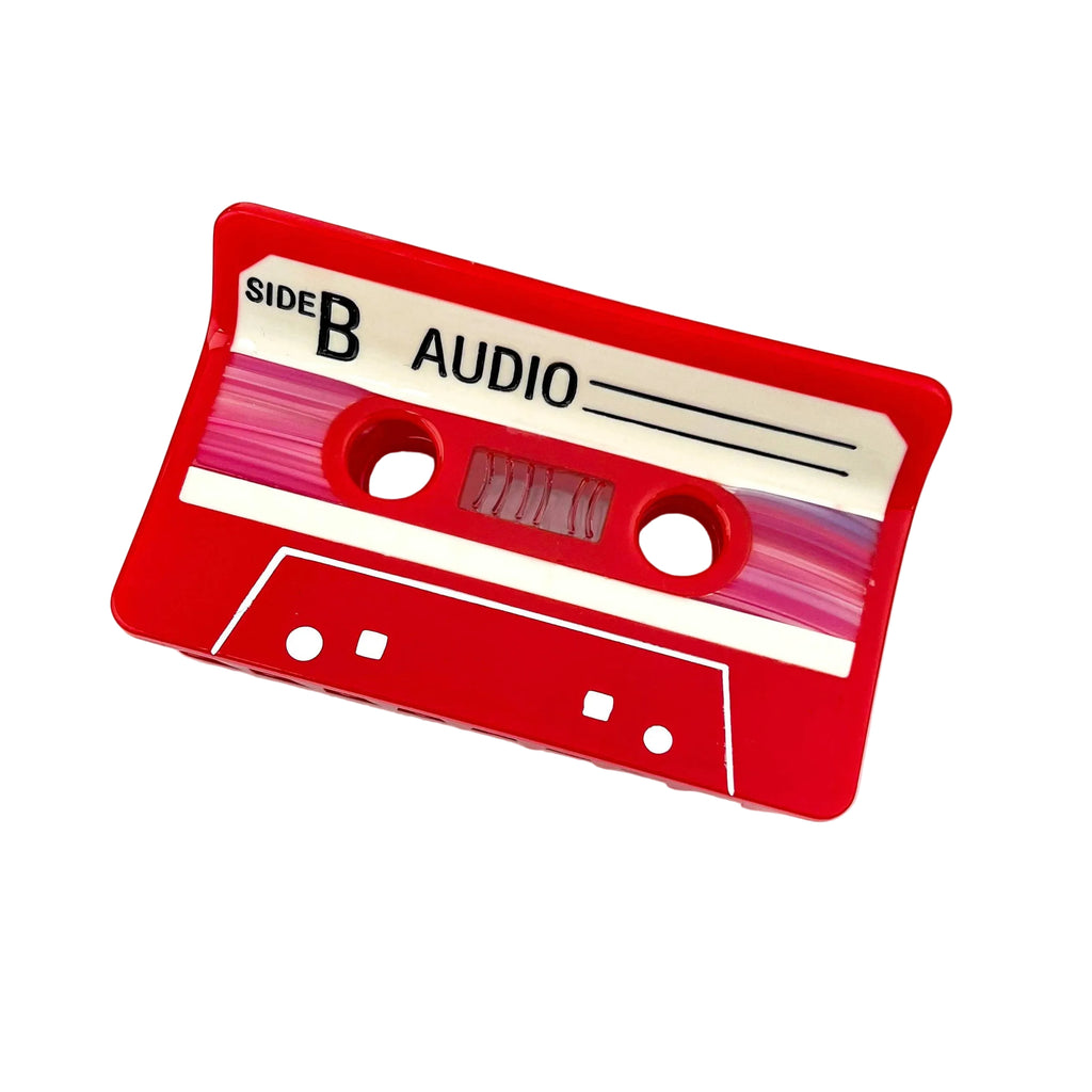 Red Cassette Tape Claw Clip - Freshie & Zero Studio Shop