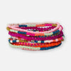 Tropical Stripe Confetti Beaded Bracelet Stack of 10 - Freshie & Zero Studio Shop