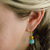 Colorful Teal Beaded Dangle Earrings - Freshie & Zero Studio Shop