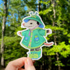 Raincoat Opossum Weatherproof Vinyl Sticker - Freshie & Zero Studio Shop
