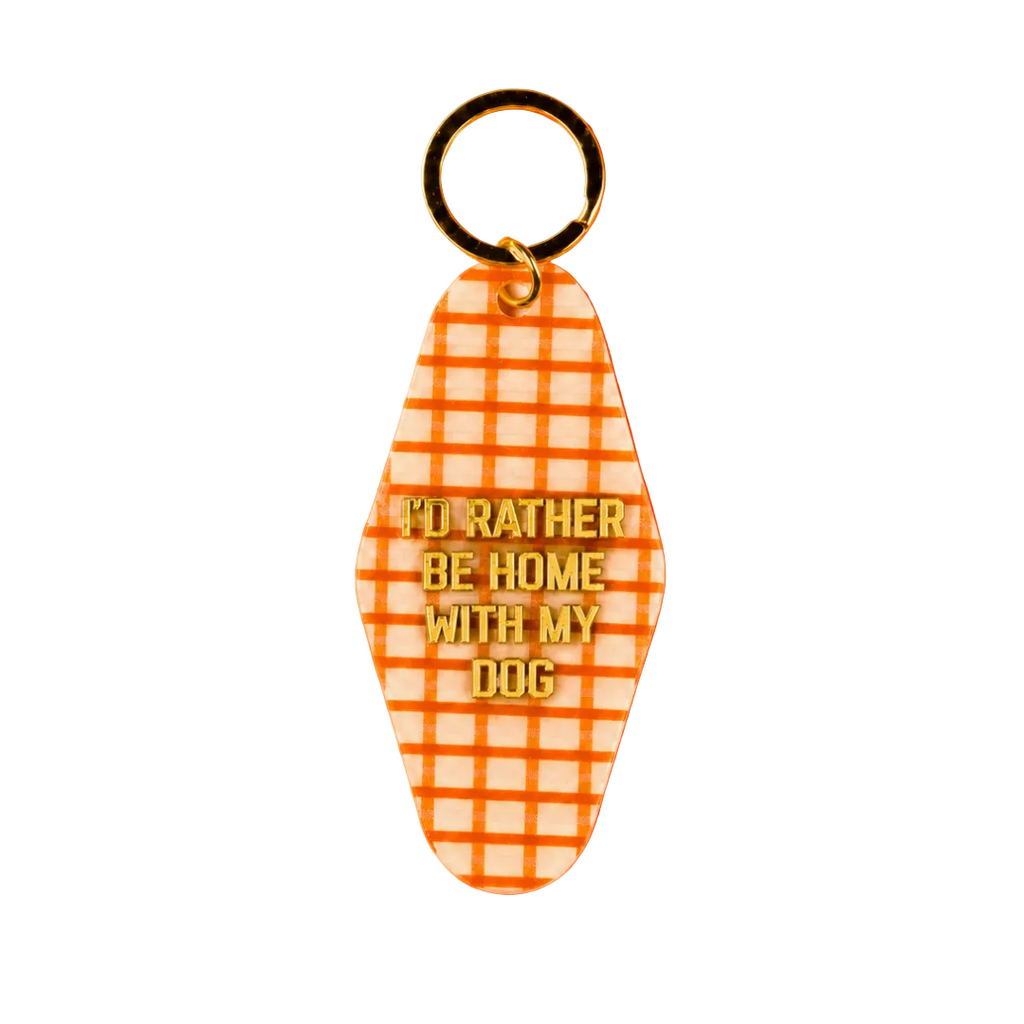 I'd Rather Be at Home with My Dog Keychain - Freshie & Zero Studio Shop