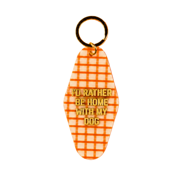 I'd Rather Be at Home with My Dog Keychain - Freshie & Zero Studio Shop