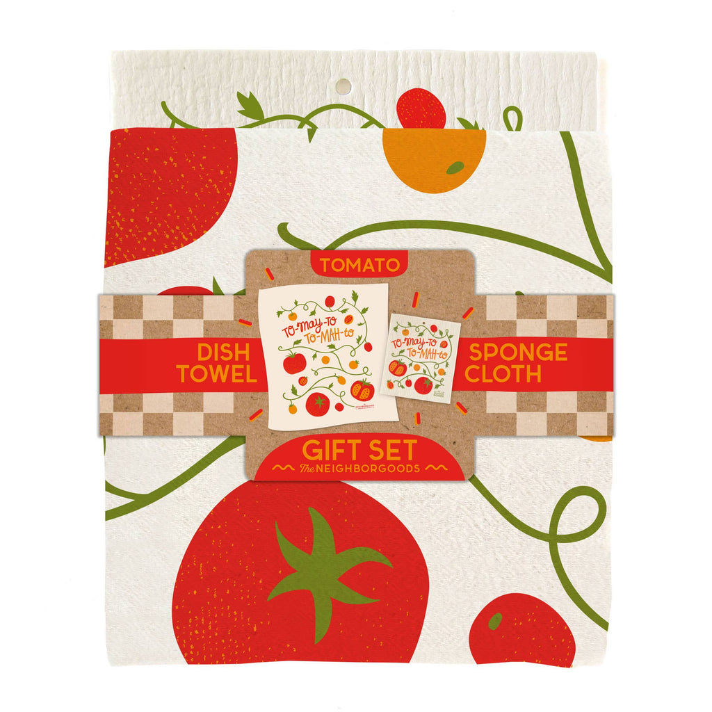 Tomato - Tea Towel + Sponge Cloth Set - Freshie & Zero Studio Shop