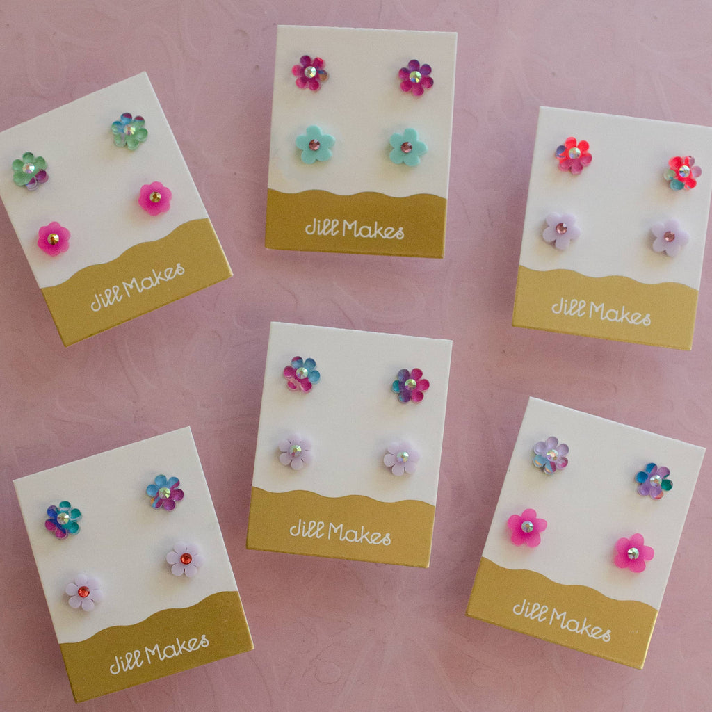 Mini Blooms – Assorted Flower Stud Earrings - Freshie & Zero Studio Shop