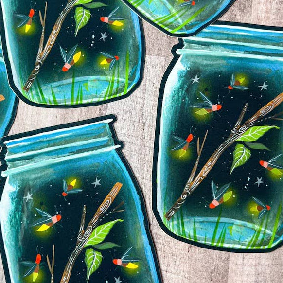 Firefly Jar sticker - Freshie & Zero Studio Shop