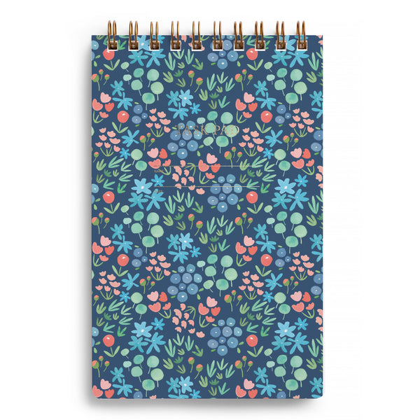 Navy Meadow Floral Task Pad Notebook - Freshie & Zero Studio Shop