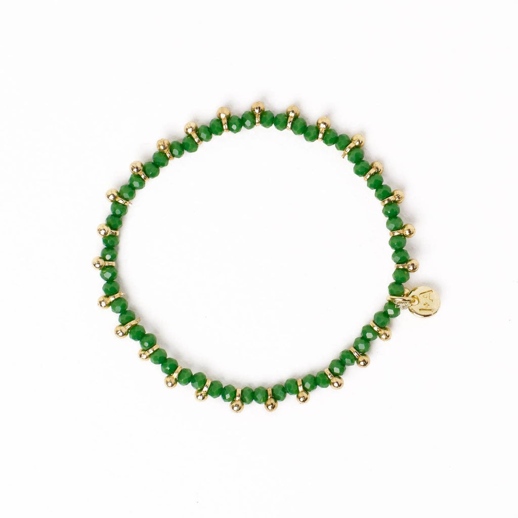 Kami Green and Gold Crystal Stretch Bracelet - Freshie & Zero Studio Shop