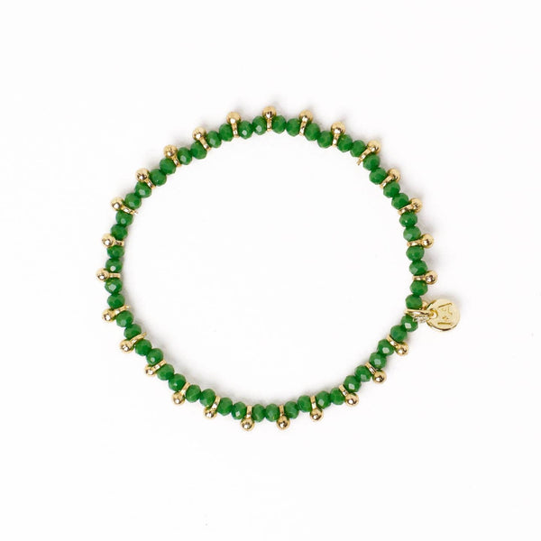 Kami Green and Gold Crystal Stretch Bracelet - Freshie & Zero Studio Shop