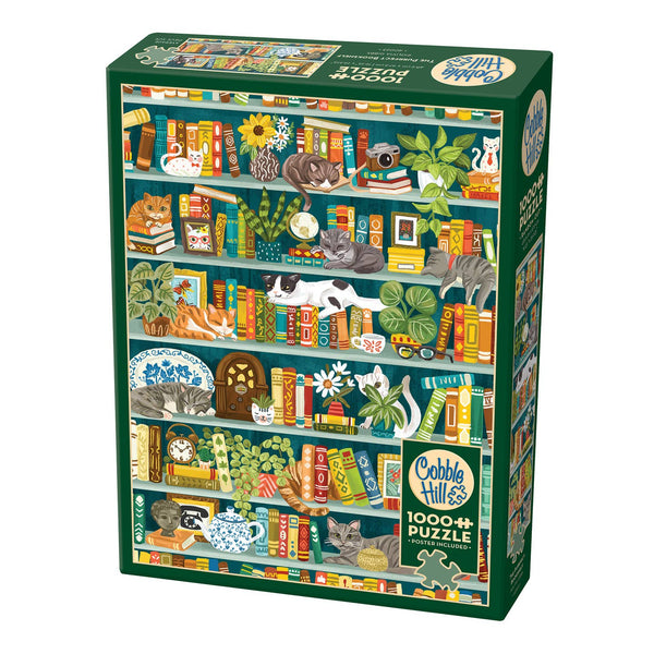 The Purrfect Bookshelf - 1000pc jigsaw puzzle - Freshie & Zero Studio Shop