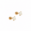 gold opal 5mm flatback stud earrings