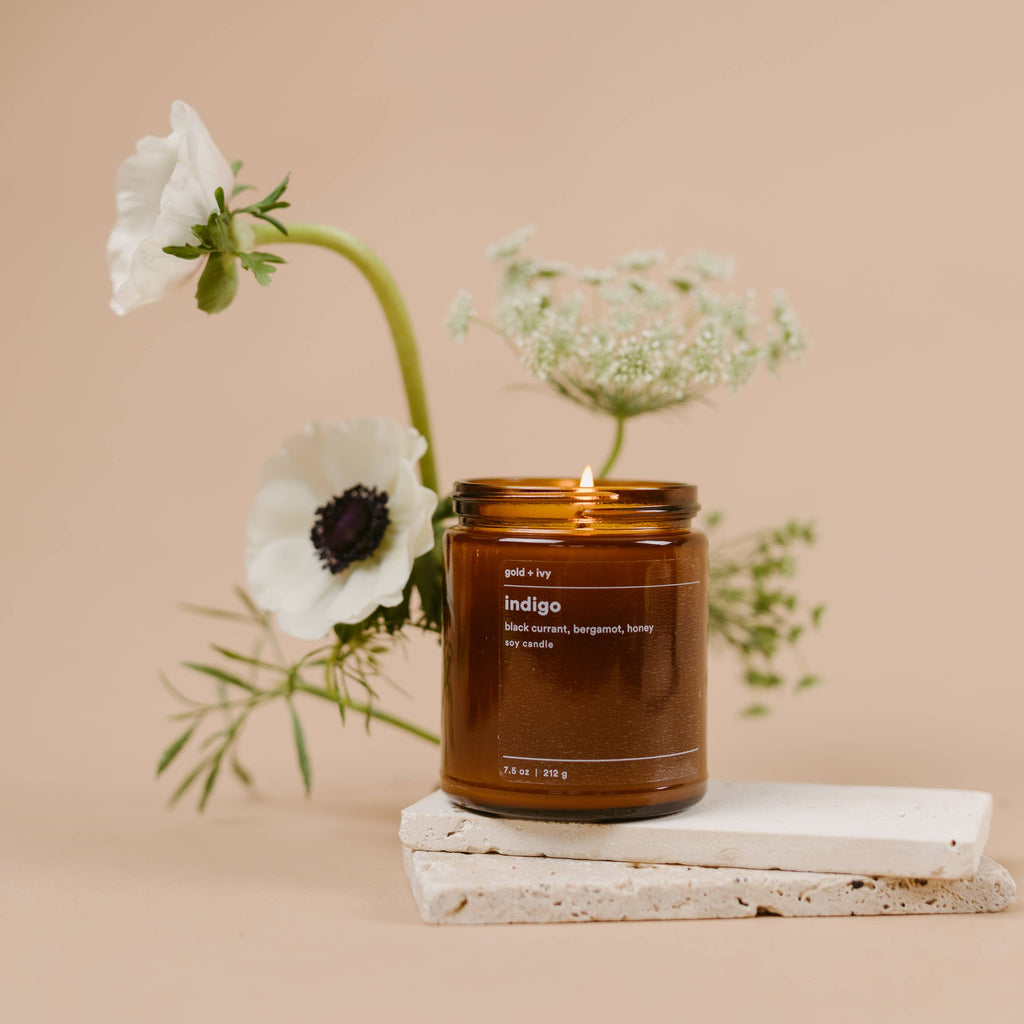 Indigo Soy Candle by Gold + Ivy - 7.5 oz. - Freshie & Zero Studio Shop