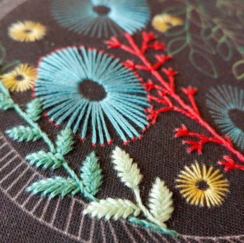 Moon Night Garden Embroidery Kit by Cozyblue - Freshie & Zero Studio Shop