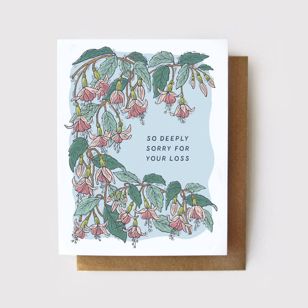 So Deeply Sorry for Your Loss Fuchsia Sympathy Card - Freshie & Zero Studio Shop