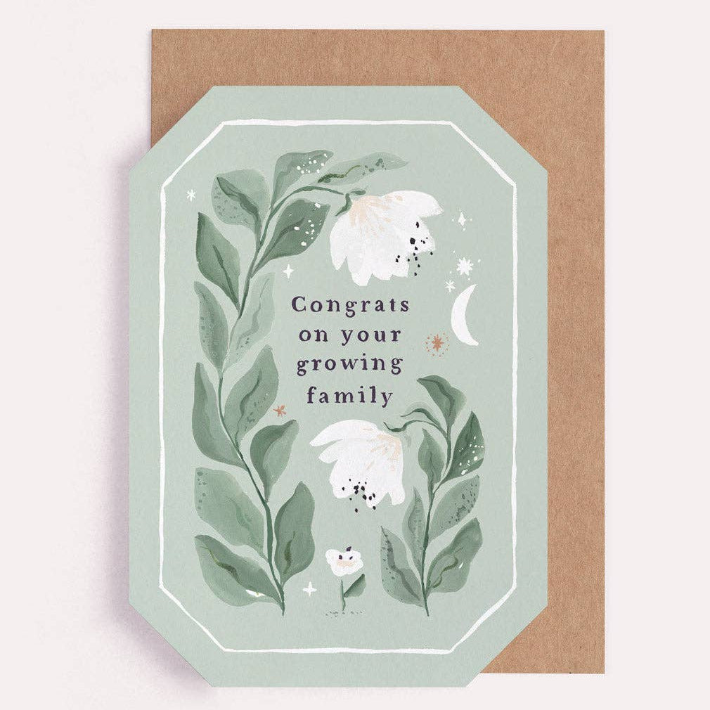 Growing Family Flower Baby Card - Freshie & Zero Studio Shop