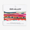 Tropical Stripe Confetti Beaded Bracelet Stack of 10 - Freshie & Zero Studio Shop
