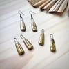 Gold Striped Olive Tapered Earrings - Freshie & Zero Studio Shop