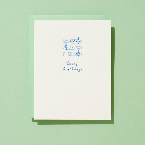 Sardine Letterpress Birthday Card - Freshie & Zero Studio Shop