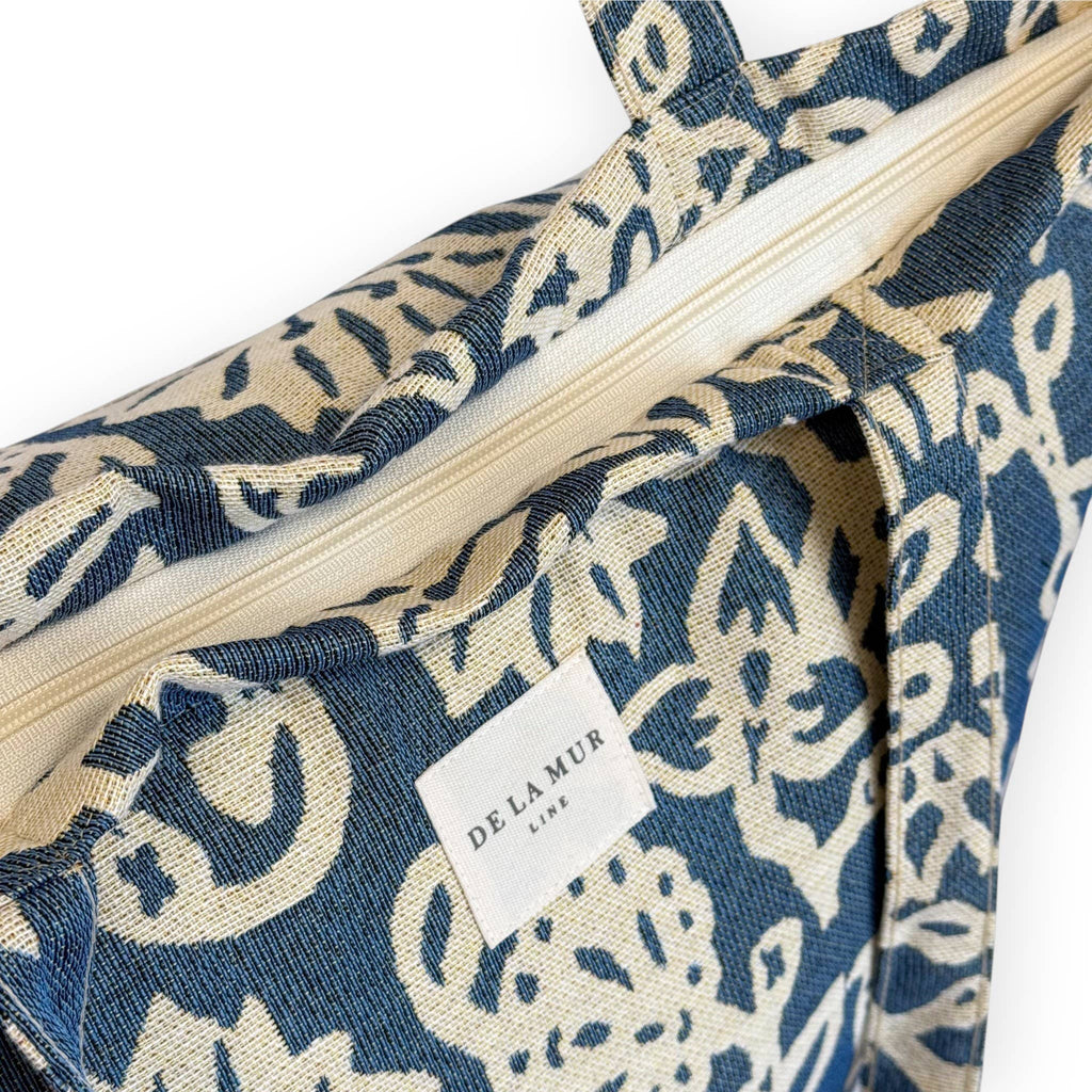 Large Zippered Bag: blue floral - Freshie & Zero Studio Shop