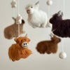 Felt Baby Mobile - Highland Cows - Freshie & Zero Studio Shop
