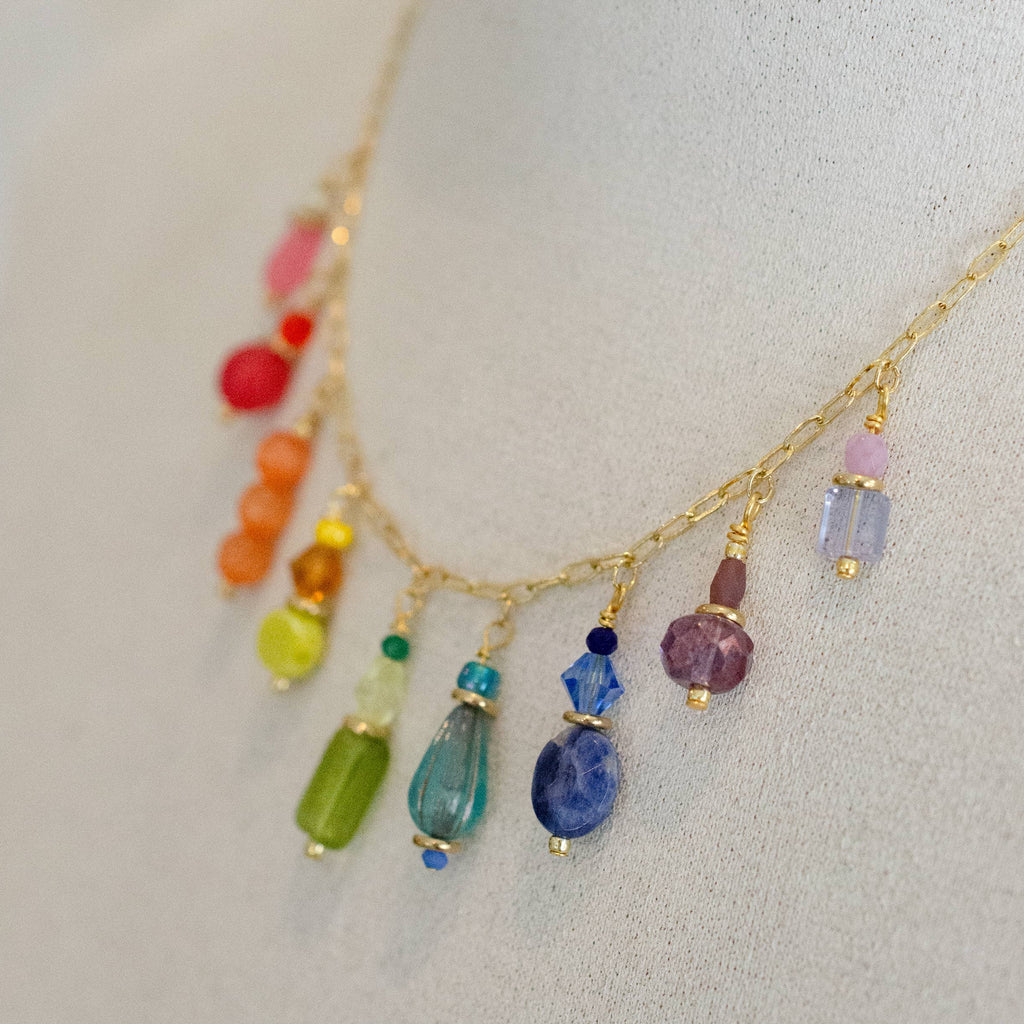 Rainbow Charm Necklace - Mosaic - Freshie & Zero Studio Shop
