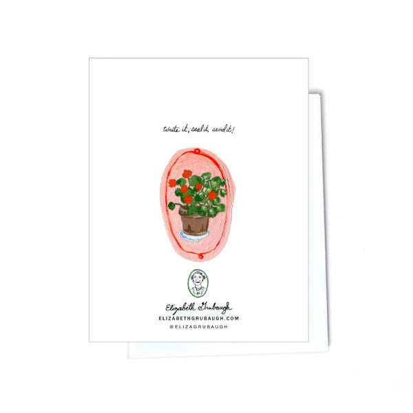 Potted Geranium Thank You Card - Freshie & Zero Studio Shop