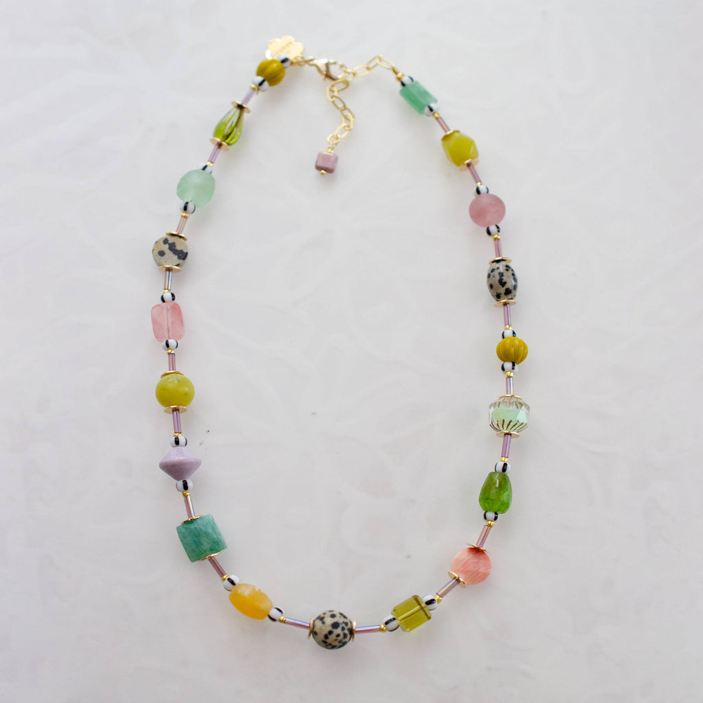 Muted Muticolor Beaded Necklace - Freshie & Zero Studio Shop