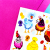 Strut Your Stuff Chickens Sticker Sheet by Pipstickers - Freshie & Zero Studio Shop