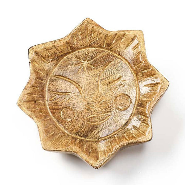 Chamak Sun Metallic Painted Wood Trinket Tray - Freshie & Zero Studio Shop