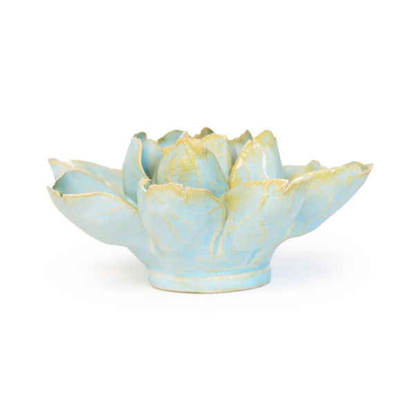 English Garden Ceramic Flower: Robin's Egg Blue Water Lily - Freshie & Zero Studio Shop