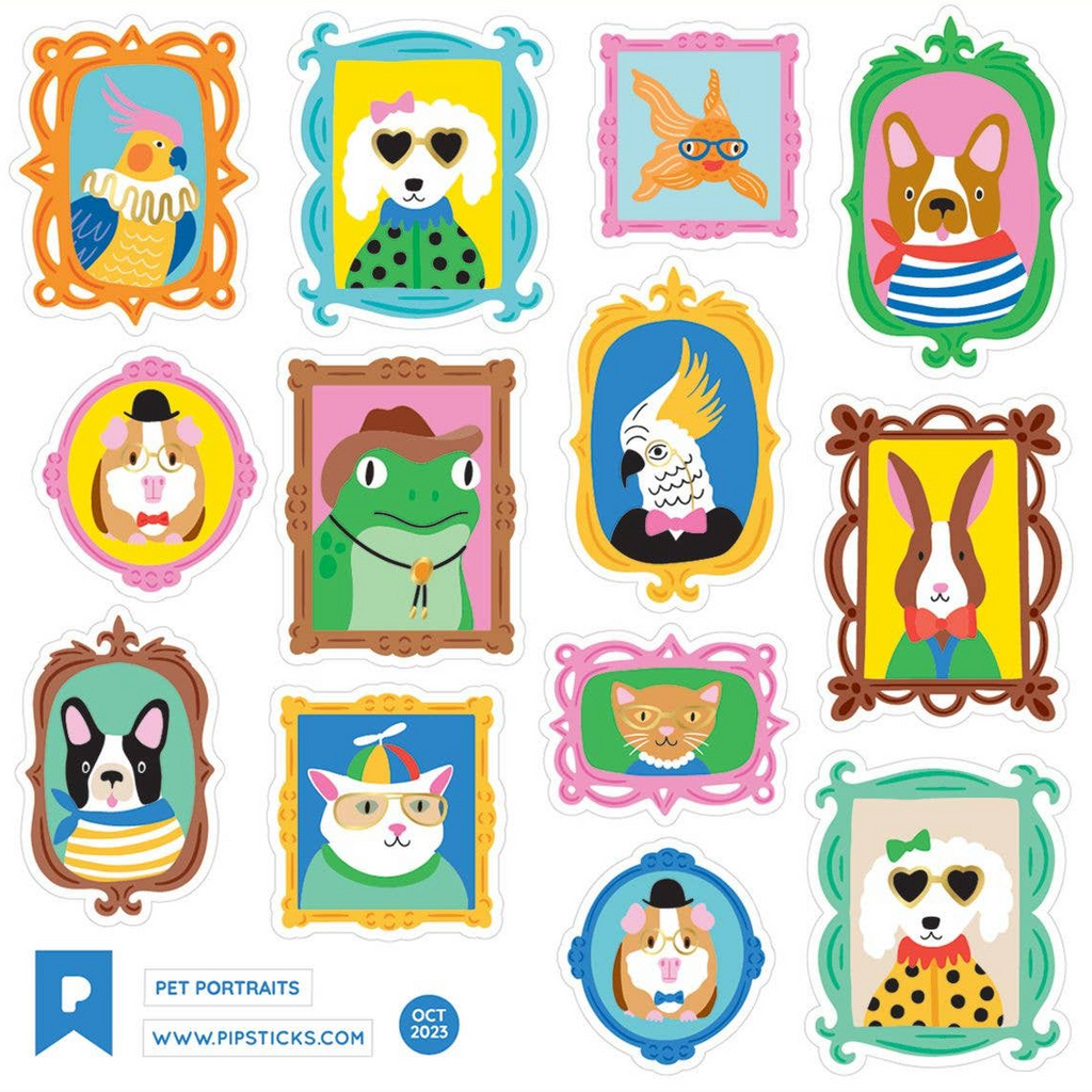 Pet Portraits Sticker Sheet by Pipsticks - Freshie & Zero Studio Shop